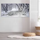 Алмазная вышивка сделай сам с изображением животных, тигр, полная Алмазная мозаика, зимняя снежная сцена, наборы для вышивки крестиком, ремесла, украшение для дома, подарок