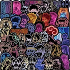 50 шт., неоновые светлые аниме наклейки-граффити для автомобиля, гитары, мотоцикла, чемодана, сделай сам, Классические водонепроницаемые наклейки для ноутбука