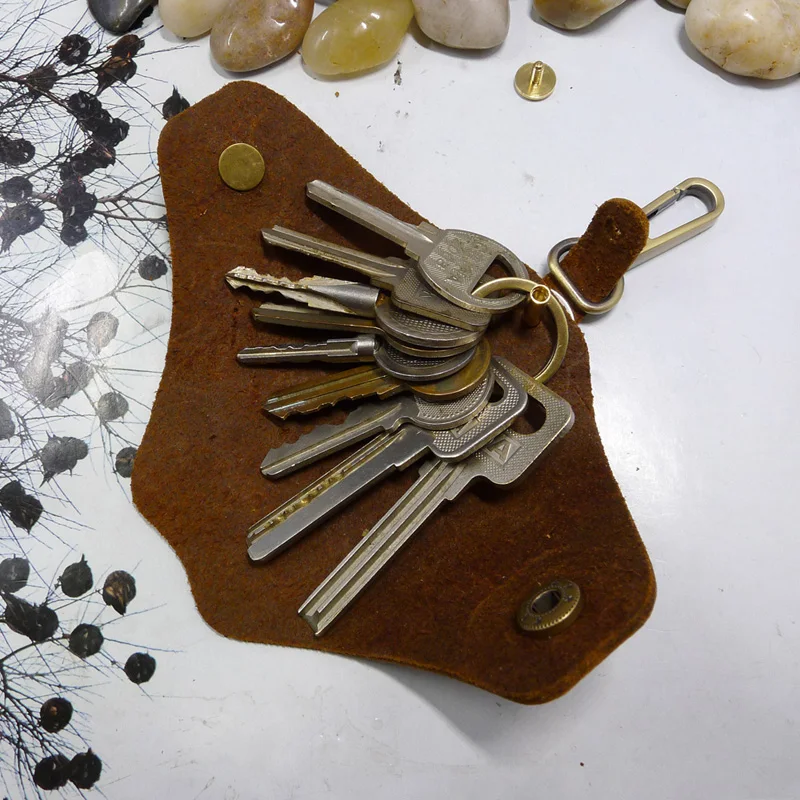 Блонгк настоящий чехол для ключей на пояс дом-держатель маленький органайзер мини сумка кошелек для мужчин и женщин 1802 из коровьей кожи.