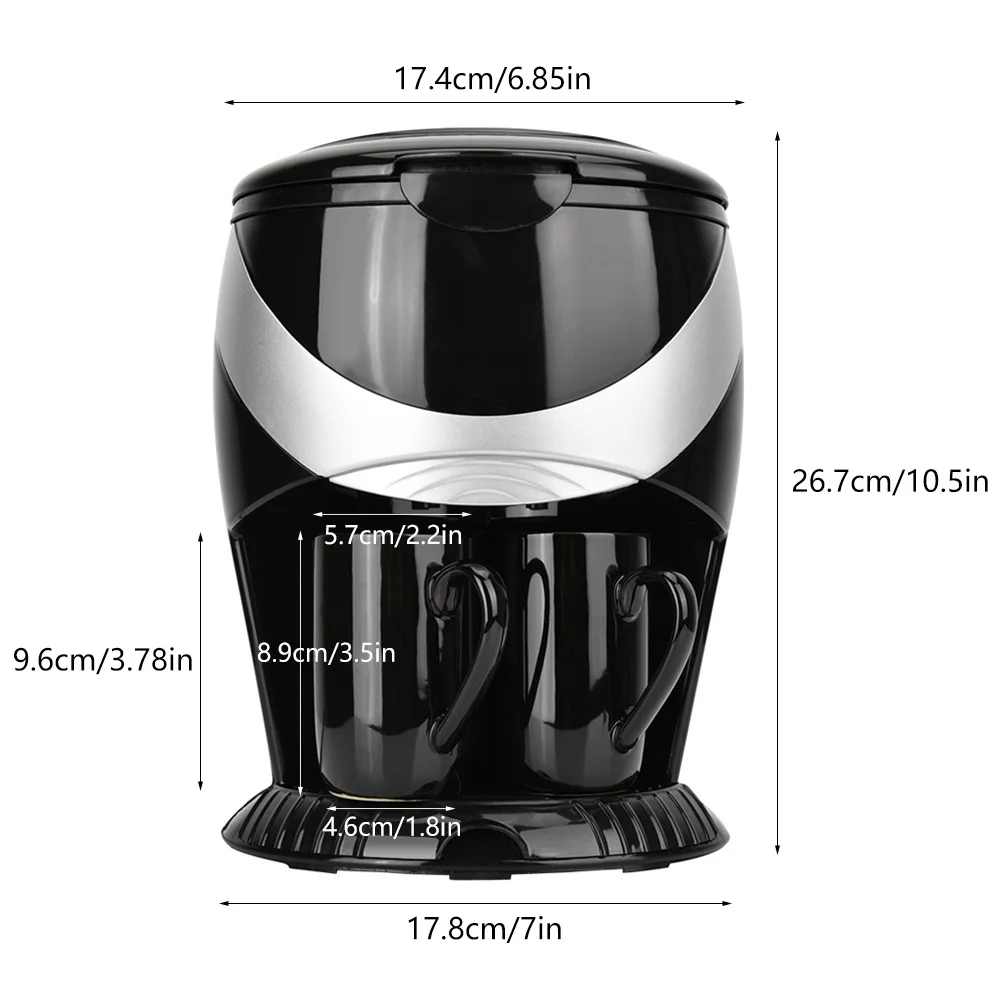 

Household Mini Drip Filter Automatic Coffee Maker Machine 2 Cups 450W（220V EU plug）Coffee Maker