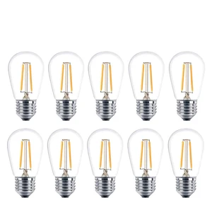 Светодиодные лампы S14, 10 шт.лот, 2 Вт, 4 Вт, теплый белый свет, 2700 к, E27, винтажная Светодиодная лампа накаливания для водонепроницаемого наружного освещения сада