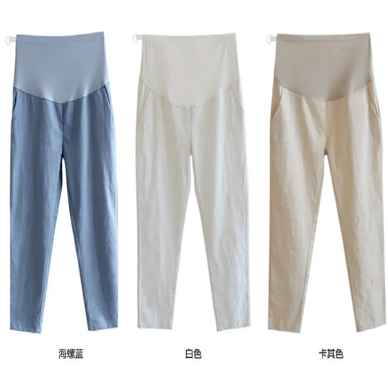 

2020 Summer New Cotton Clothes For Pregnant Women Pregnancy Clothes Nine-point Maternity Pants For Pregnant Women Pregnant Pants