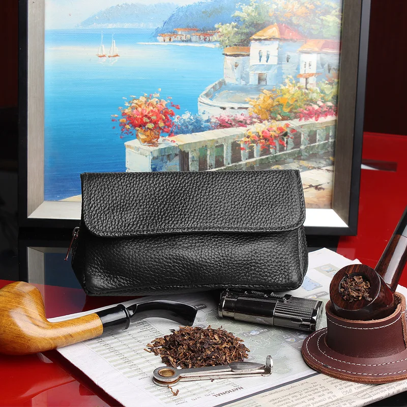 

Smoking Tobacco Pipe Pouch Bag Case for Smoking Weed Pipe Bag Genuine Leather Tobacco Herb Storage Bag