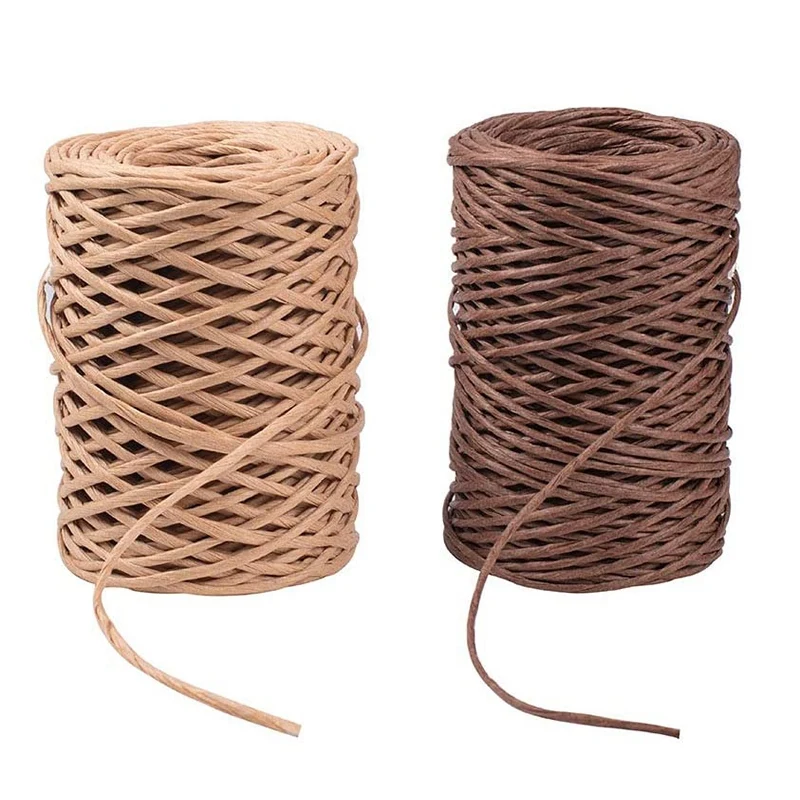 

100 Yards 2mm Floral Bind Wire Wrapping Wire Handmade Iron Wire Paper Rattan for Flower Bouquets (50 Yards Each Roll)