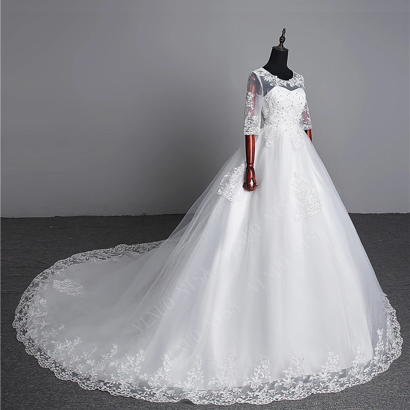 Новинка модное кружевное женское свадебное платье со шлейфом 100 см с сердечком