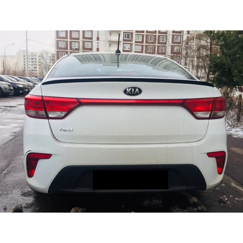 Лип Спойлер крышки багажника для Kia Rio IV 4 седан 2017 2020 дорестайл ABS пластик тюнинг