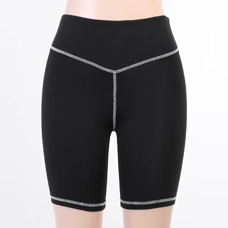 

Contrasting Color Bright Line Decoration Sports Casual Shorts Women's Spring Summer Fashion Tight Five-Point Pants