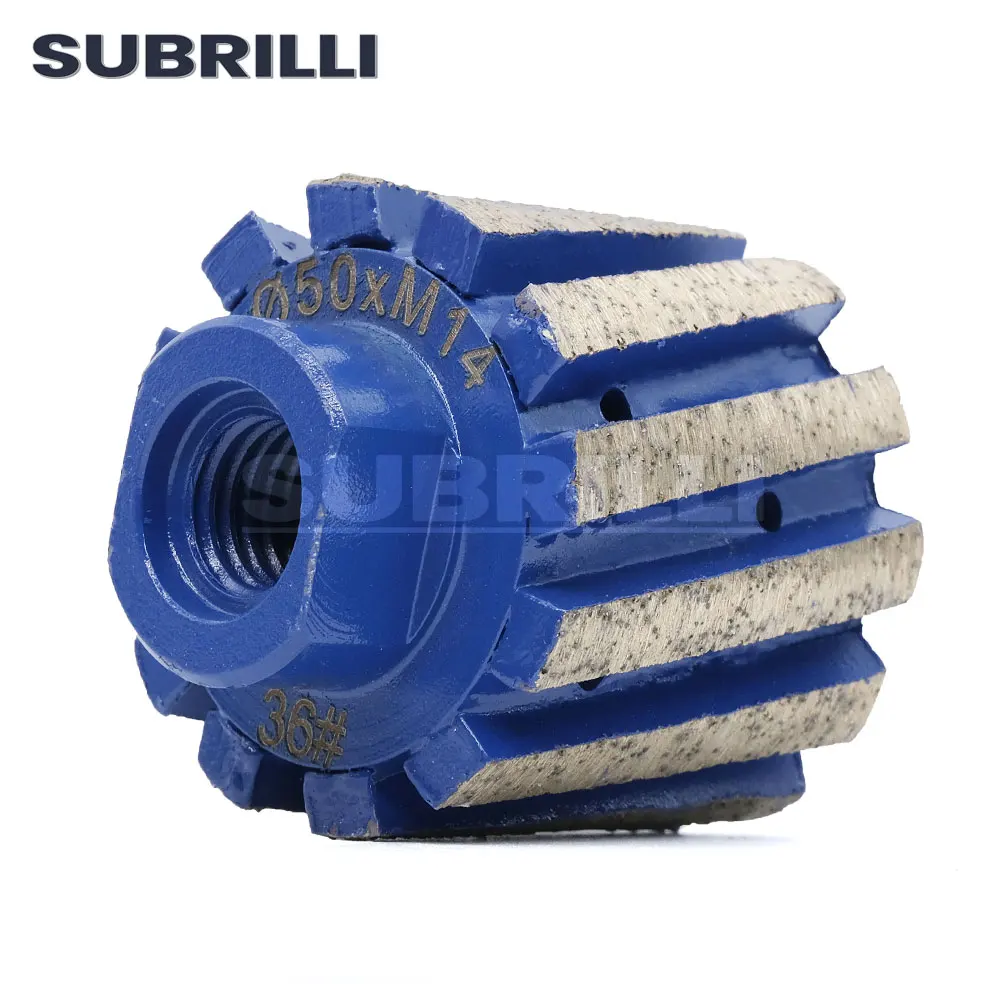 SUBRILLI 2inch Diamond Grinding Wheel Zero Tolerance Drum Wheel Metal Bond For Stone Granite Concrete Bowl Holes Edge Sanding