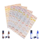 Бумажные стикеры для бутылки с эфирными маслами, 4 листа, круглые стикеры овальной формы s флакон духов с крышкой, органайзер для этикеток