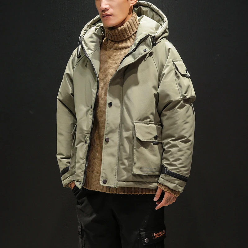 

Mens Winter Coats and Jackets Hooded Casual Down Jackets High Quality Men Winter Thicker Warm Parkas Large Size Loose Jackets