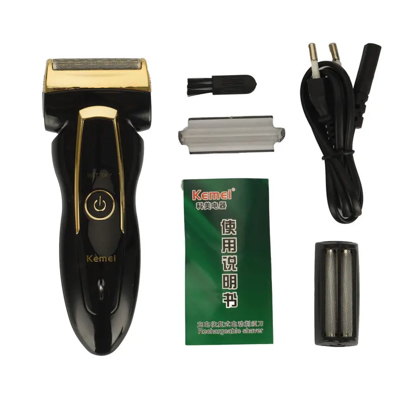 Kemei аккумуляторная бритва для мужчин с двойным лезвием триммер бороды Мужская