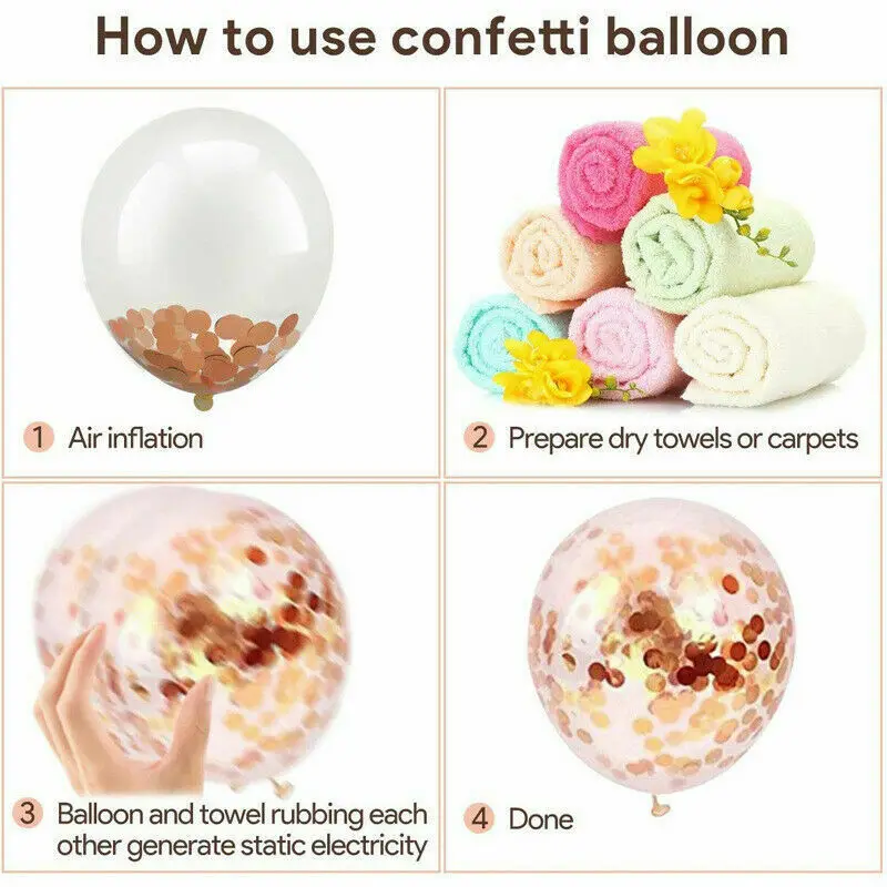 

132 IN 1 Rose Gold Balloons Arch Strip Kit Set Wedding Party Garland Decoration