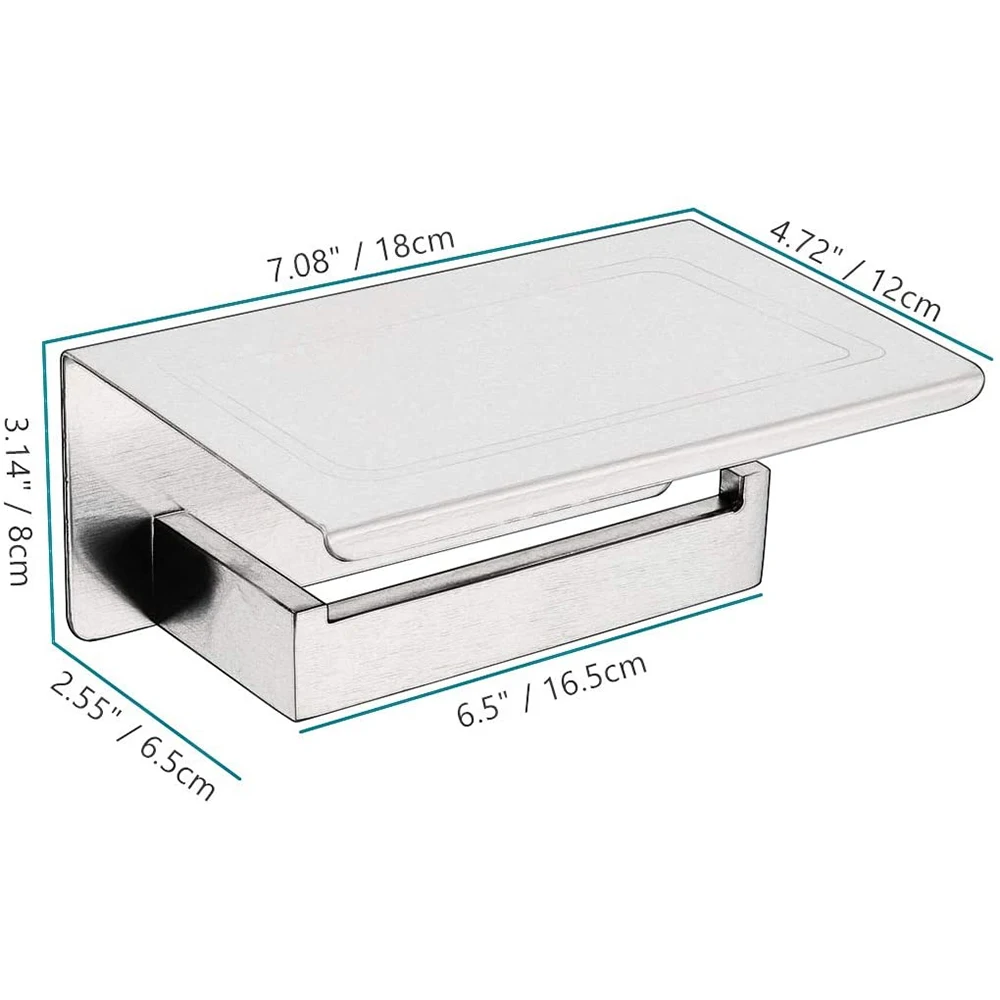 taicute fashion toilet paper holder with shelf stainless steel tissue paper roll hanger wall mount wc bathroom accessories free global shipping