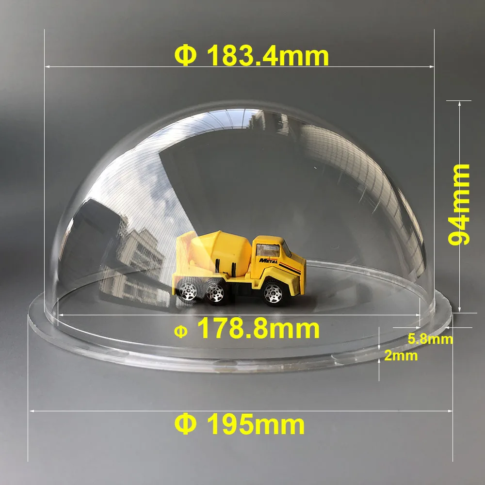 

7.6 Inch Polycarbonate PC HD Clear Dome Cover CCTV Camera Housing Transparent Case Protective Cover Hemisphere Monitoring Shell