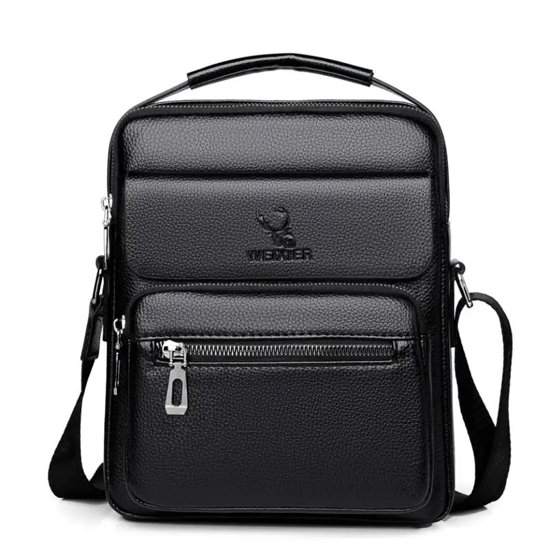 Weysfor Men Shoulder Bag Vintage Crossbody Bags High Quality Male Bag PU Leather Handbag Capacity Men Messenger Bags Tote Bag