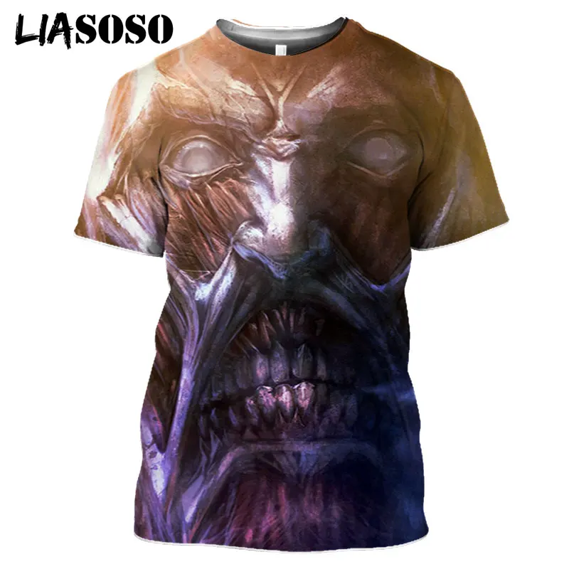 

LIASOSO Women Men Anime Attack on Titan Casual T-shirt Horror Giant Cosplay Fashion T Shirts 3D Print Harajuku Streetwear Tops