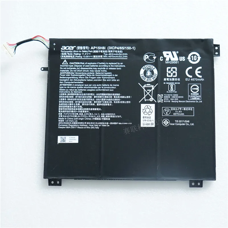 

Новая натуральная батарея для acer Aspire One Cloudbook 14 AO1 3ICP4/65/150-1, AP15H8I 11,4 V 4670mAh