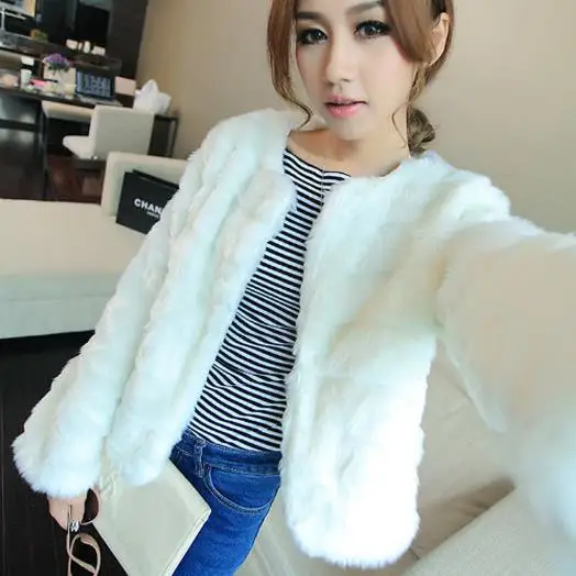 Женская Шуба из искусственного меха элегантная облегающая с искусственным