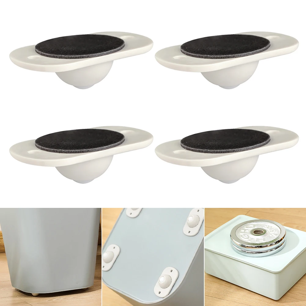 

4pcs Adhesive Swivel Caster Wheels Storage Box Pulley 360 Degree Rotating Scroll Wheels For Storage Box Tissue Box Dropshipping