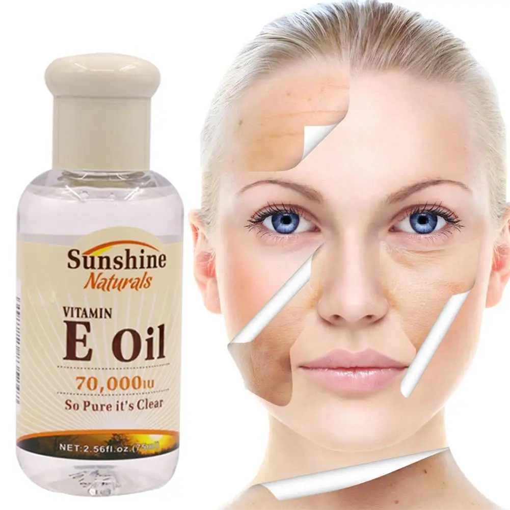 

75ml Vitamin E Oil Face Serum Morning And Night 70000iu Hyaluronic Liquid Anti Wrinkles Serum Face Whitening Skin Care