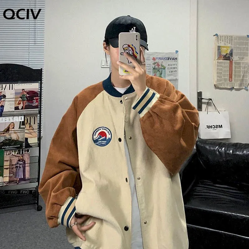 

Baseball uniform male personality contrast color stitching loose Hong Kong style wild casual jacket autumn trend Korean coat
