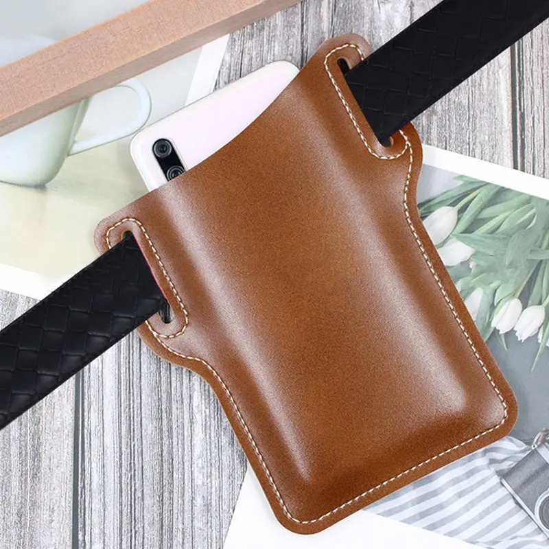 

Новинка, коричневый поясной ремень из искусственной кожи, сумка-петля для сотового телефона, защитный чехол, сумка, кобура, модная поясная с...