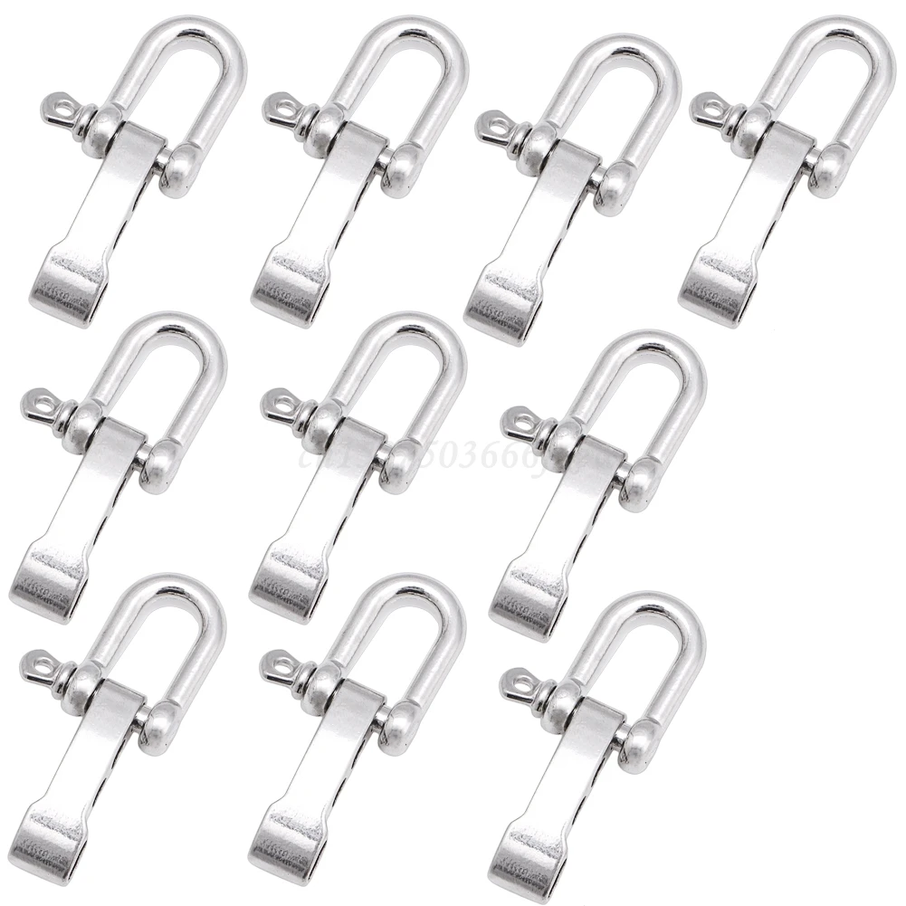 

10Pcs U Shape Zinc alloy Adjustable Shackle Rope Paracord Bracelet Buckle