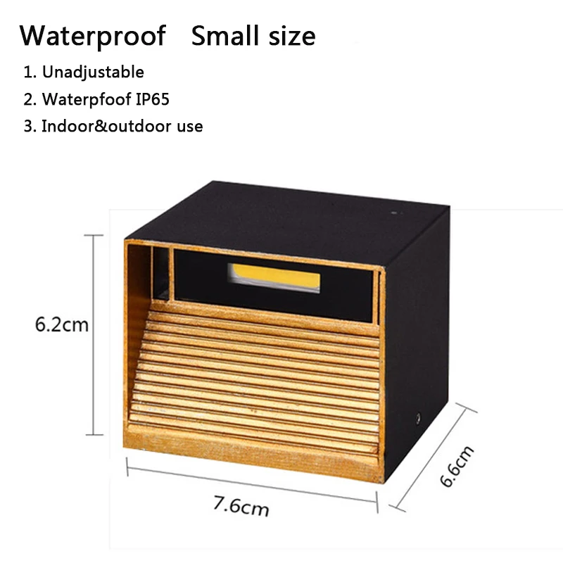 IP65 Small blackgold IP65 светодиодный водонепроницаемый настенный светильник 12 Вт для помещений и улицы, регулируемый настенный светильник для двора, крыльца, коридора, спальни, настенный светильник - Цвет абажура: IP65 Small blackgold