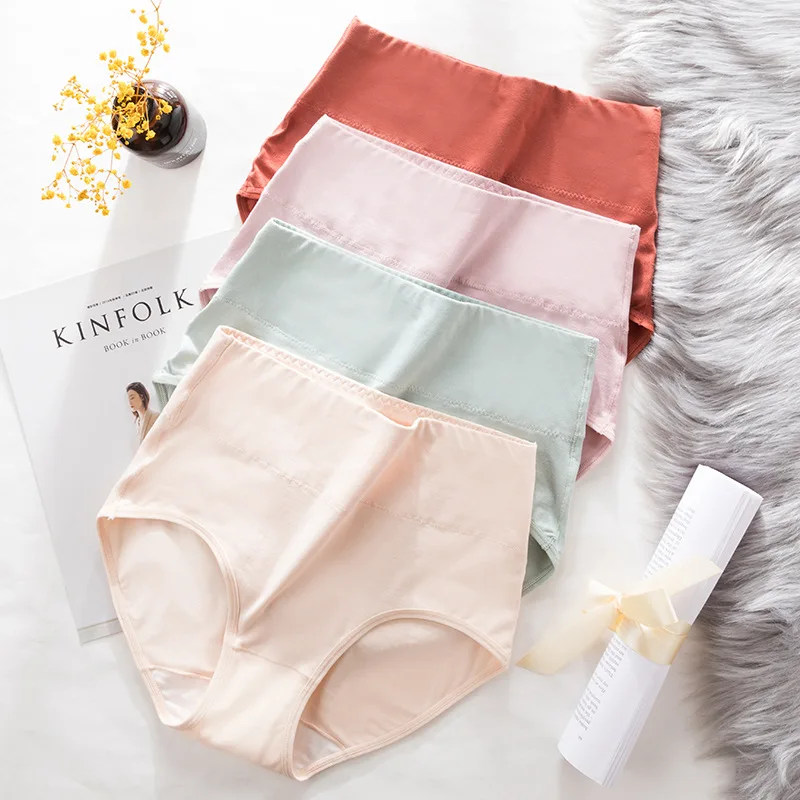 M ~ 2XL размера плюс зимняя Трусики с высокой талией трусы антибактериальные