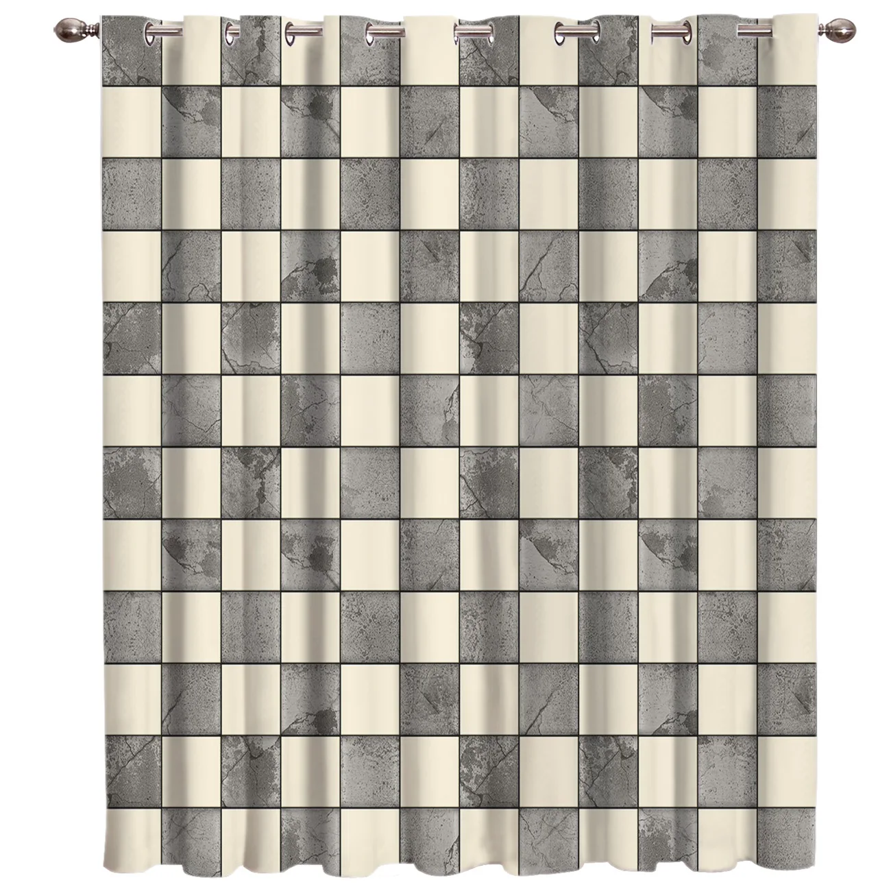 Геометрические цветные ретро решетки мозаичные оконные шторы занавески жалюзи