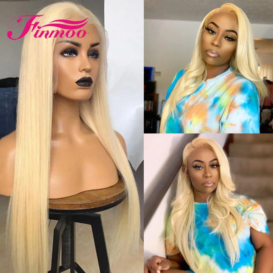 Прямые 613 блонд парик с Фронтом шнурка человеческие волосы парики предварительно