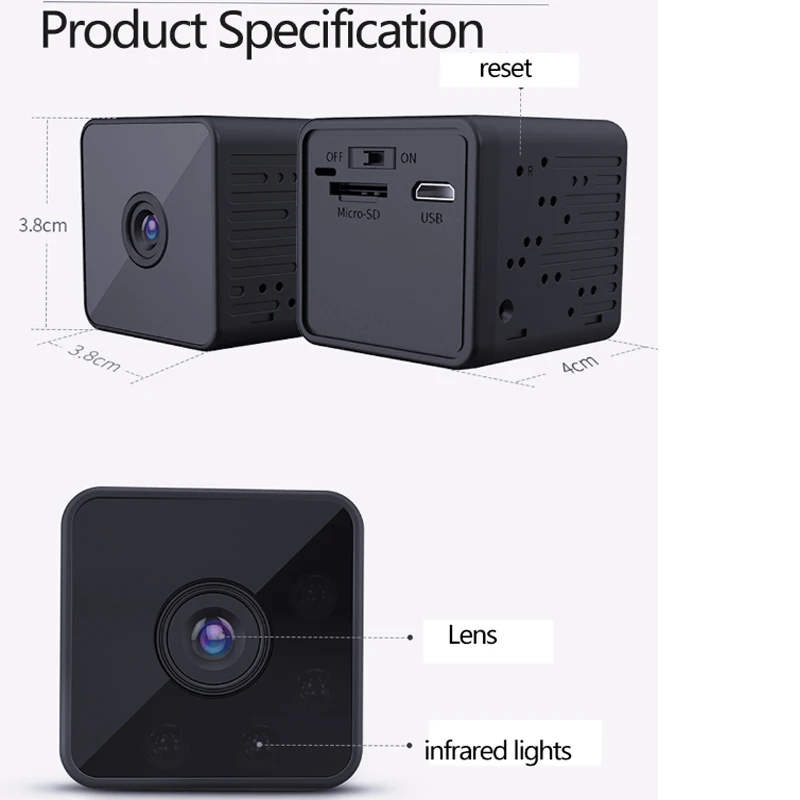 Мини камера HD 720P датчик ночного видения Видеокамера движения DVR микро Спорт DV
