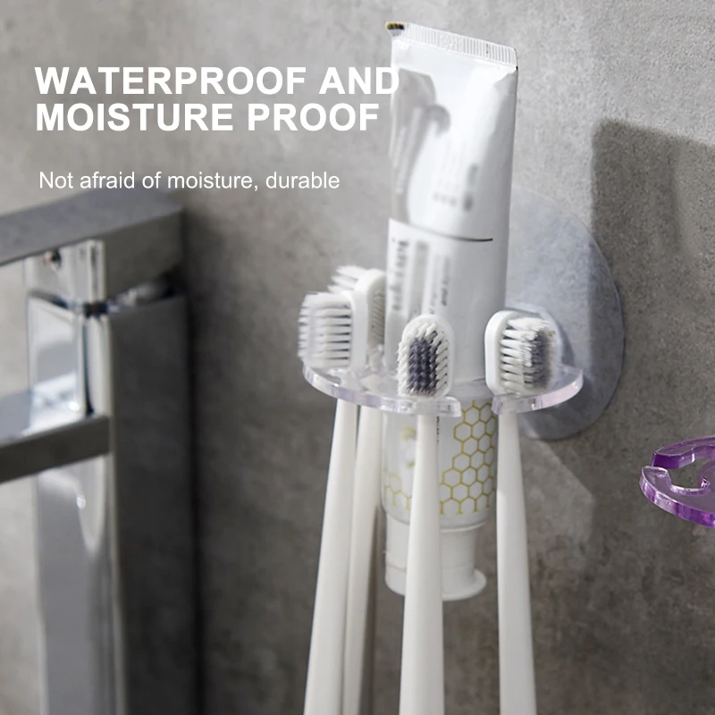 Пластиковый держатель для зубных щеток стойка хранения зубной пасты без дырочек