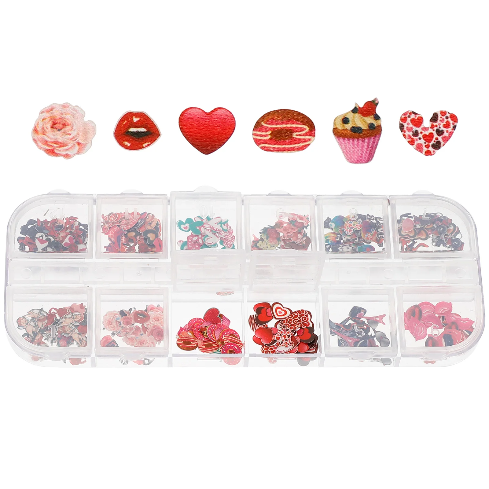 

1 Box Hearts Nail Patches Nail Decals Stickers Nail Decors for Valentine's Day