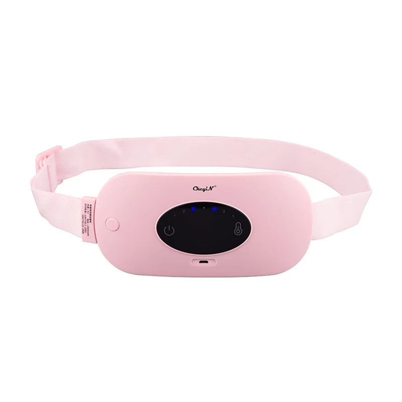 

CkeyiN Menstrual Heating Pad Massager Electric Cordless Heated Waist Belt 3 Vibration Massage Modes Back Belly Pain Relief 50