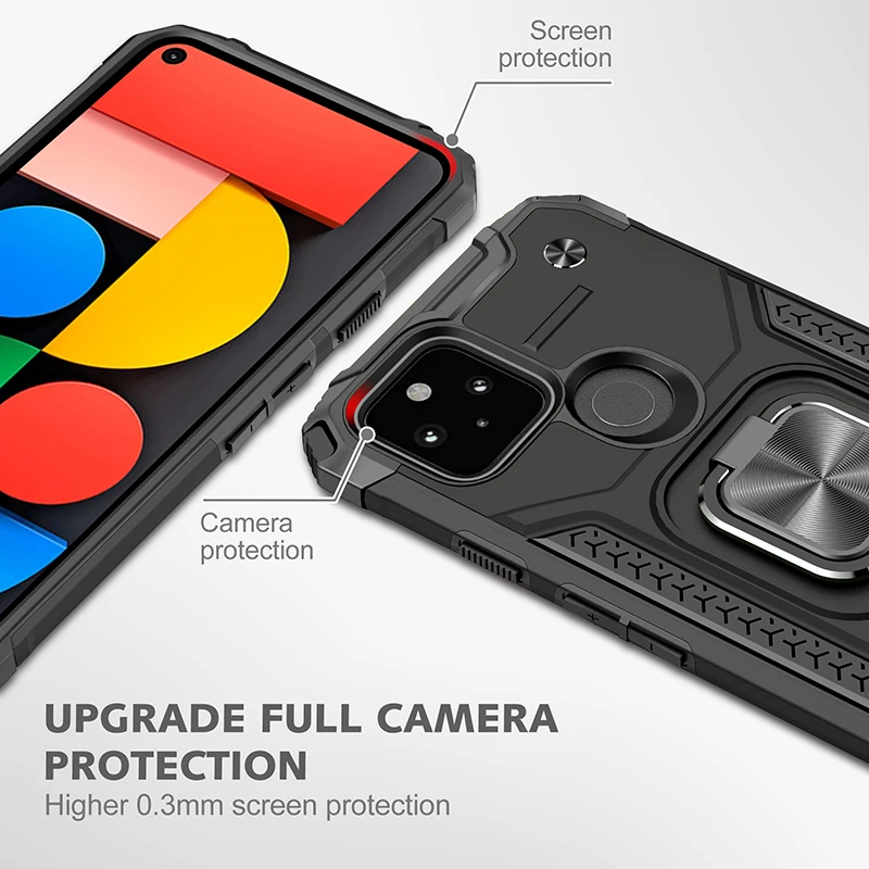 Чехол для Google Pixel 6 Pro защитный чехол с магнитным кольцом и откидной подставкой 4A