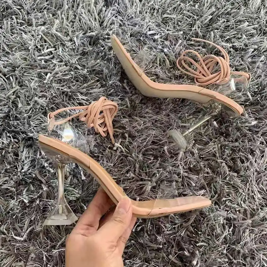 

Clear Heels Women Sandals Summer Shoes Woman Transparent PVC High Pumps Wedding Jelly Buty Damskie Heels Sandalias Mujer 2020