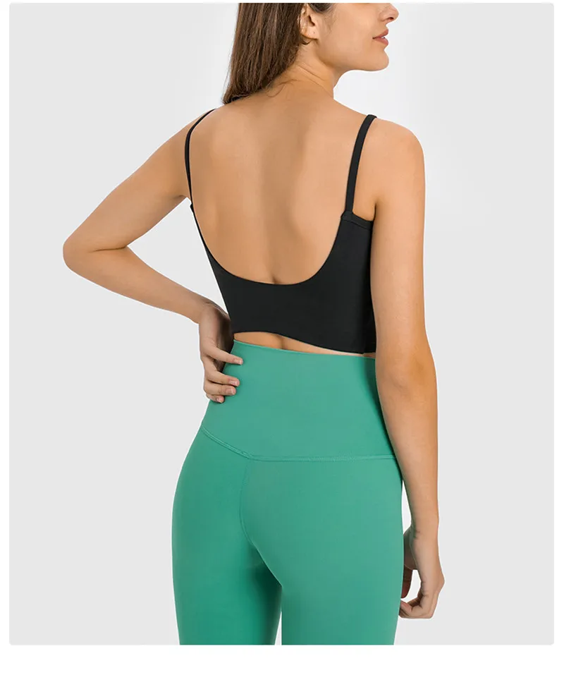 Solid Color Cross Hollow Out Fitness Bra Sexy Women Yoga Vest Tight Sports Top Gym Buttrt Soft Running With Removable Chest Pad