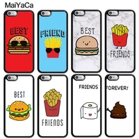 bff best friends burger and fries food phone case for iphone 13 12 pro max mini 11 pro max xs x xr 6s 7 8 plus se 2020 coque