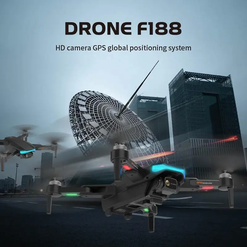 Управляемый Дрон с камерой Eachine F188 GPS Wi-Fi FPV 1080P без щеток время полета 26 минут