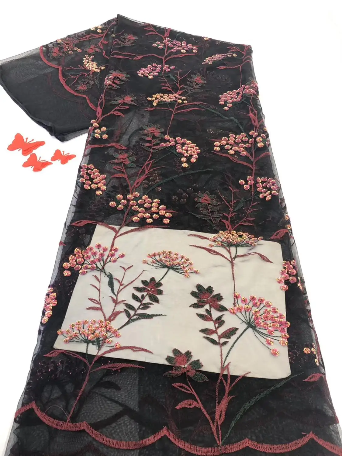 

Latest African Lace Fabric 2020 High Quality Lace French Net Lace Tulle Mesh Fabrics TS9135