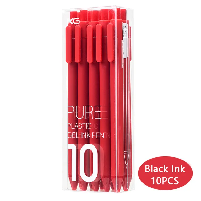 Red pen 10pcs KACO красочные знак ручка 10 цвета, шариковая ручка с сердечником прочная ручка 0,5 мм для школьников/рабочий/KACO пополнения чернил - Цвет: Red pen 10pcs