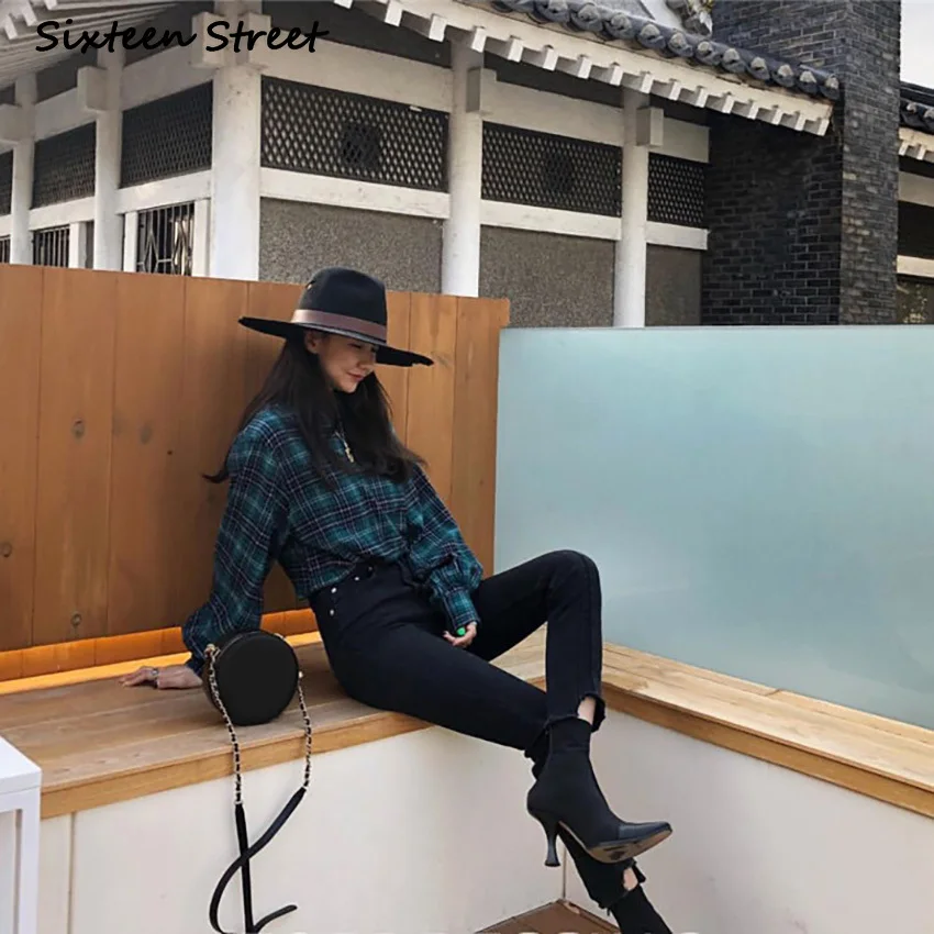 

Women's High Waist Jeans Elastic Irregular Patchwork Jeans Female 2020 New Korean Fashion Style Vintage Clothes Y2K Pants Skinny