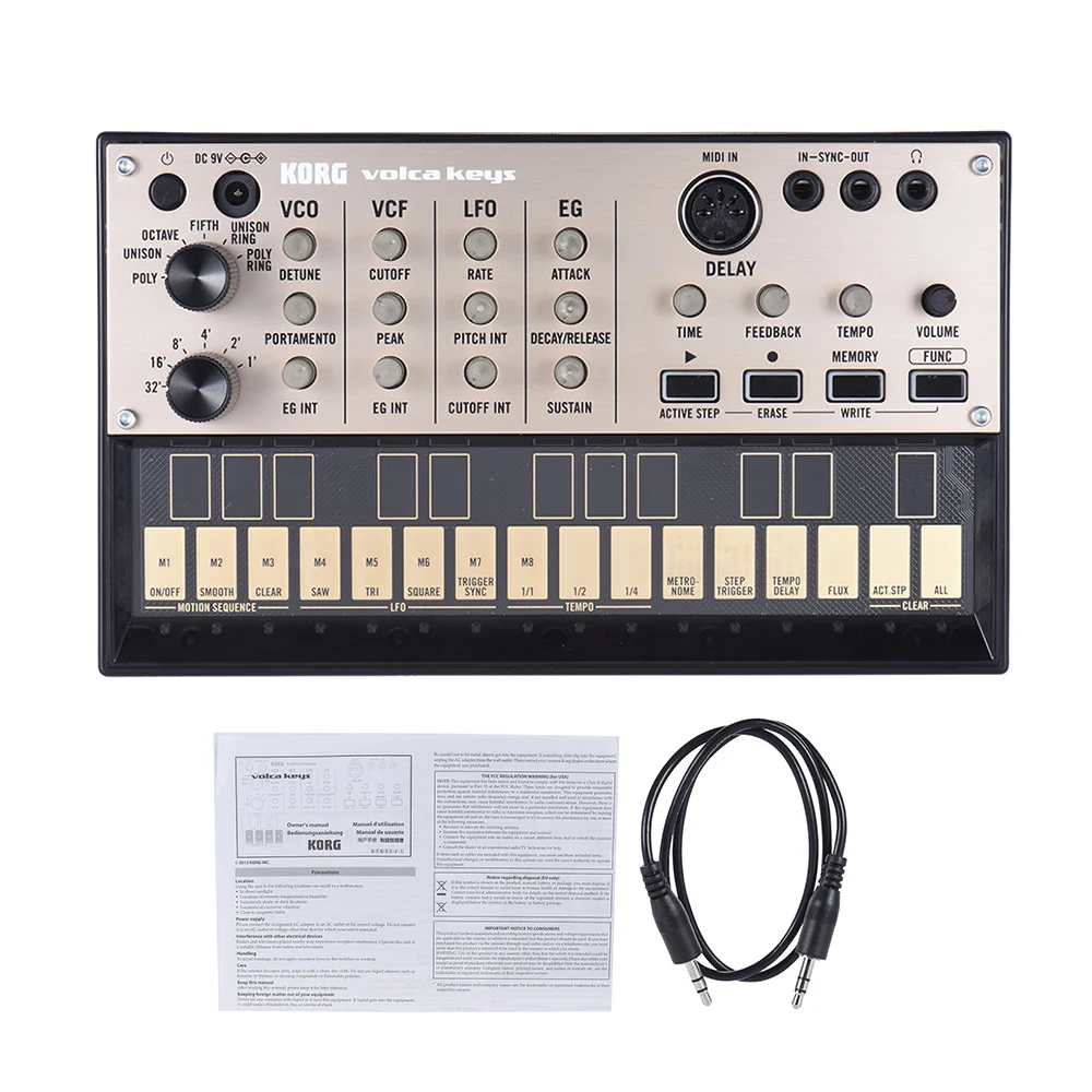 

KORG VOLCA KEYS Analog Synthesizer Synth Built-in Delay Effect Loop Sequencer with MIDI In 3.5mm Sync In/ Out Headphone Jacks