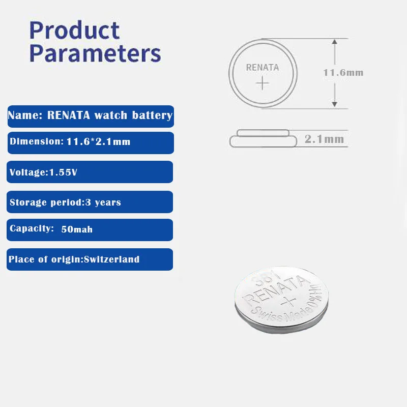 5 шт./лот renata 381 100% оригинальная швейцарская Серебряная оксидная батарейка для