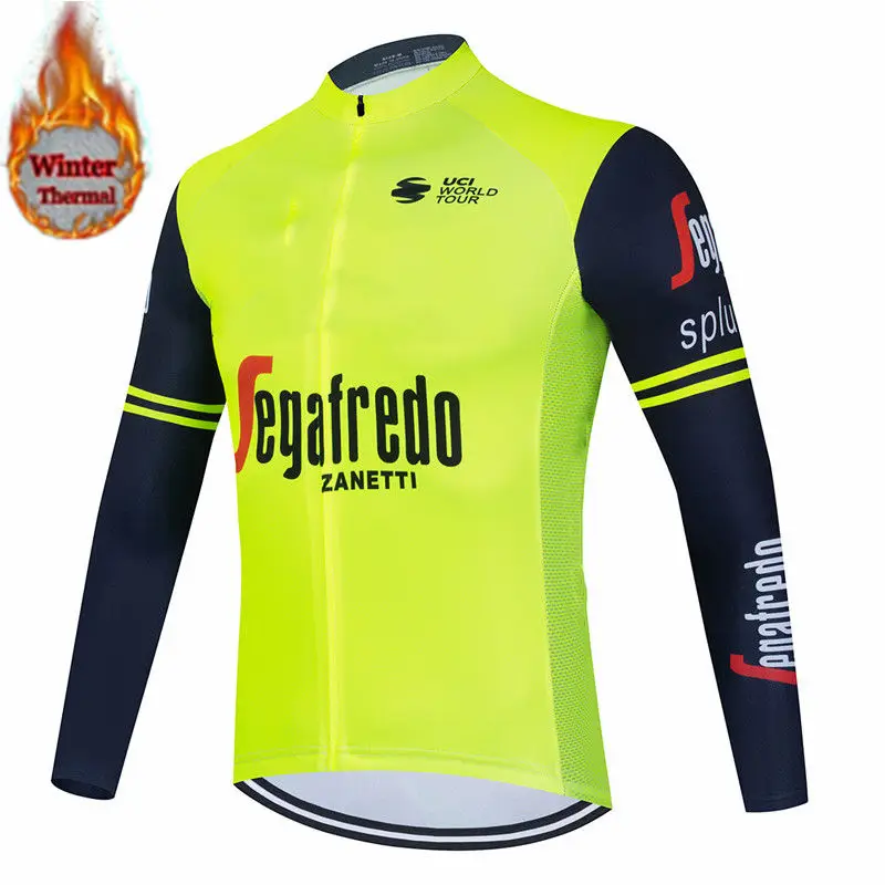 

Segafredo Winter Thermal Fleece Set Cycling Clothes Jersey Suit Sport Riding Bike Clothing Bib Pants Warm Sets Ropa Ciclismo