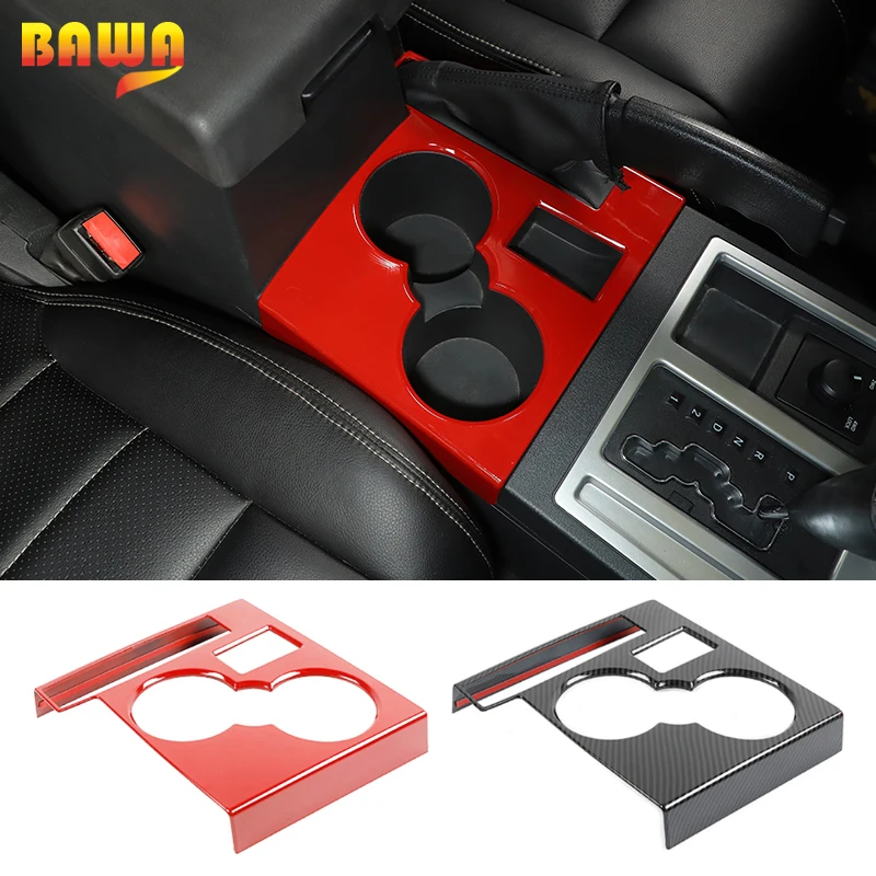 

BAWA Car Gear Cup Holder Panel Decoration Frame Cover Stickers Trim Accessories For Dodge Nitro 2007-2012 Interior Parts
