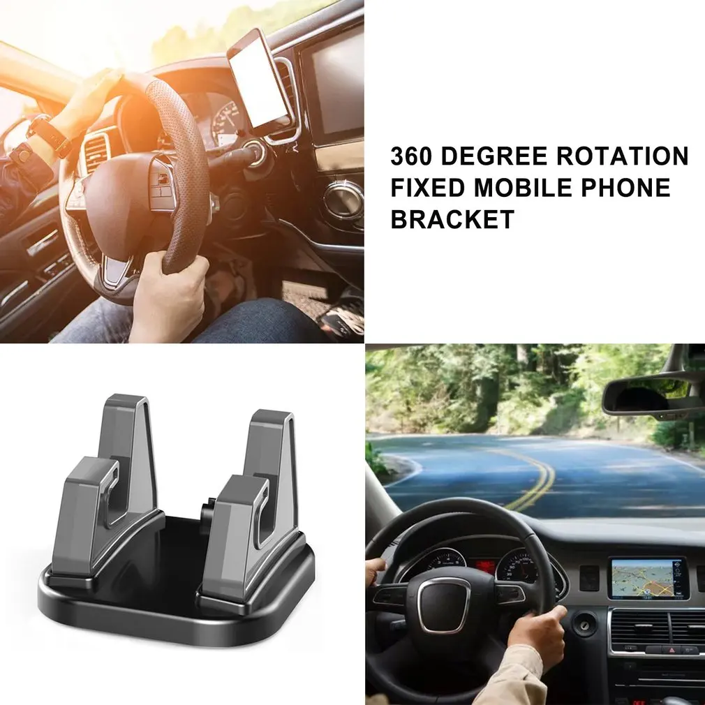 360 degree car phone holder soft silicone anti slip mat mobile phone mount stands for car gps dashboard bracket 6 6 4 5cm free global shipping