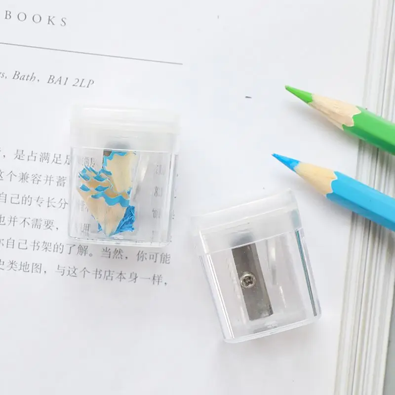 

Transparent Pencil Sharpener Manual Pencil Cutting Rotary Sharpener Stationery X3UE