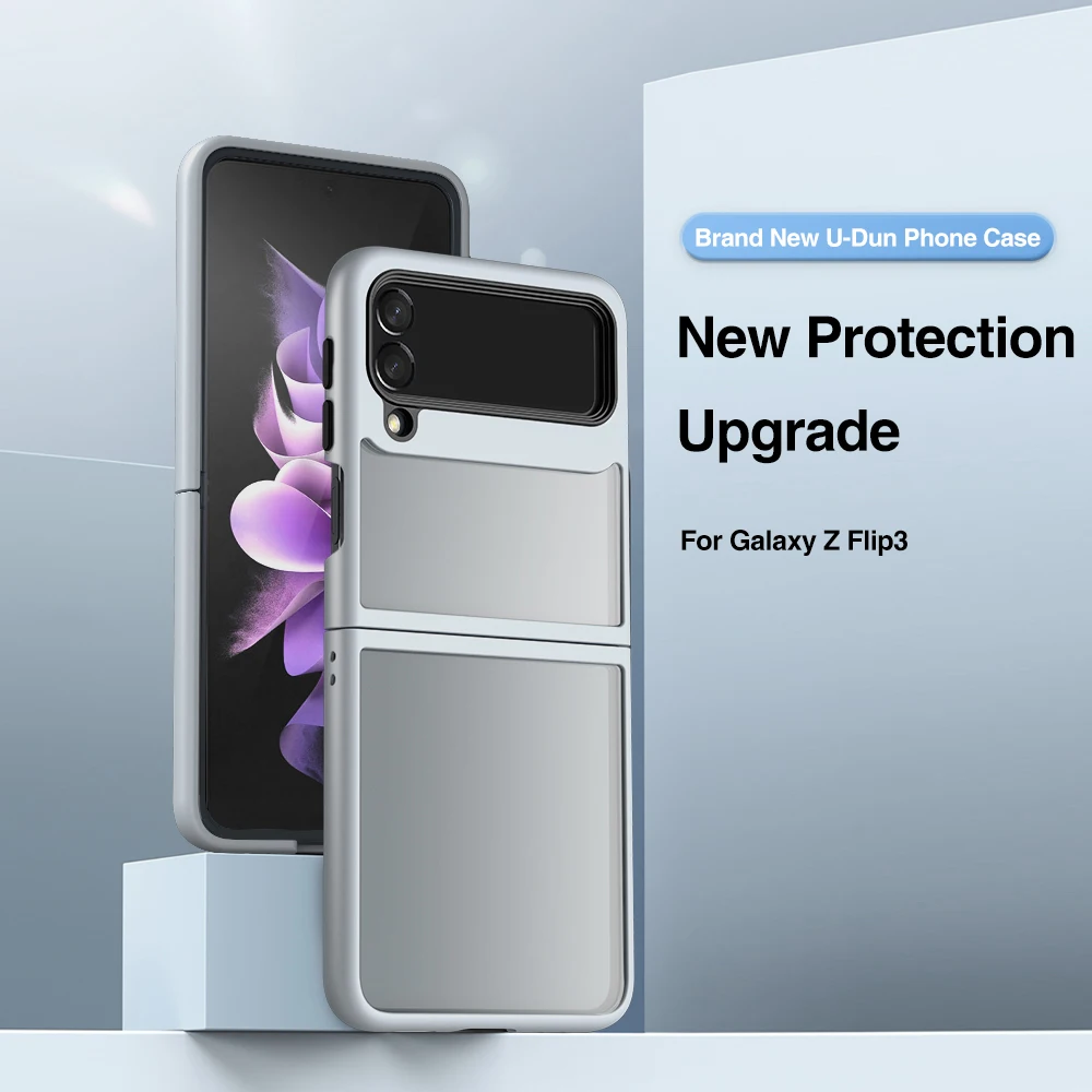 

Новый обновленный чехол для Samsung Galaxy Z Flip 3 5G, противоударный чехол из ТПУ 2-в-1 с металлической кнопкой и защитой от отпечатков пальцев для Galaxy ...